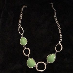 Pretty silver necklace with green stones